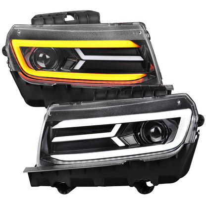 2014 - 15 Camaro Smoked Sequential Projector Headlights
