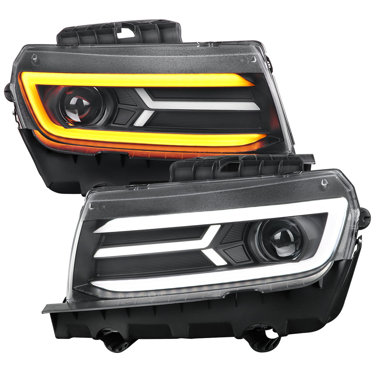 2014 - 15 Camaro Smoked Sequential Projector Headlights