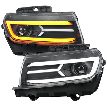 2014 - 15 Camaro Smoked Sequential Projector Headlights