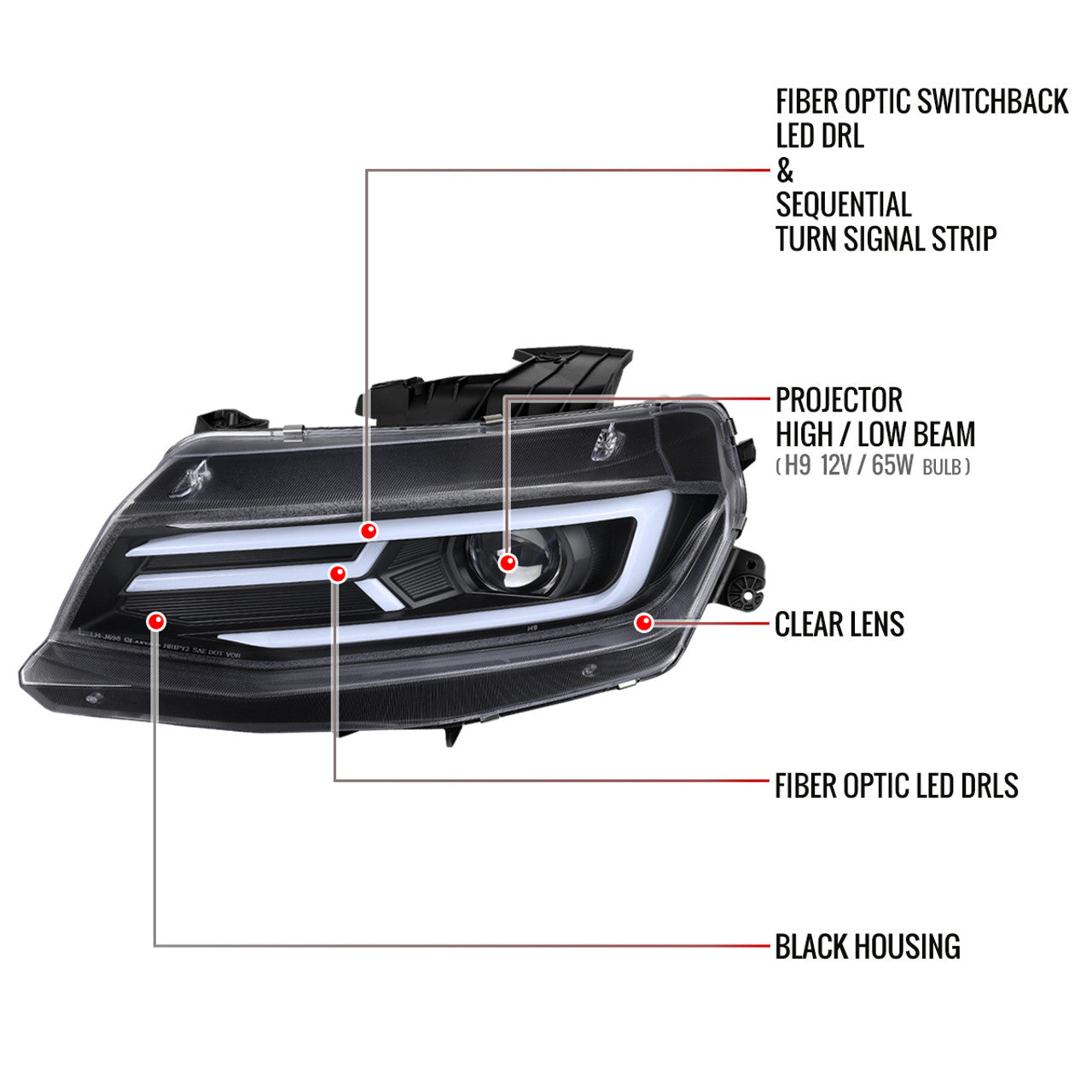 2016 - 18 Camaro LED Sequential Headlights | Spec-D Lighting