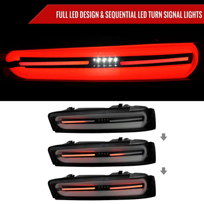 2016 - 18 Camaro Smoked LED Sequential Tail Lights