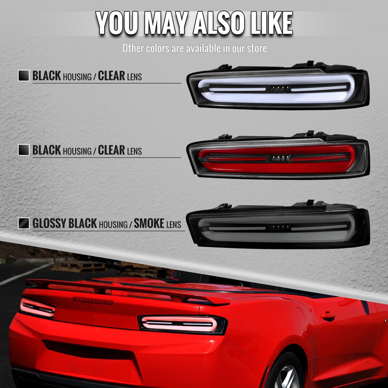 2016 - 18 Camaro Smoked LED Sequential Tail Lights