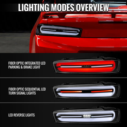 2016 - 18 Camaro Smoked LED Sequential Tail Lights