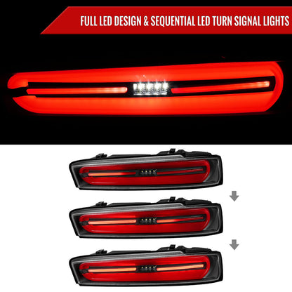2016 - 18 Camaro Smoked LED Sequential Tail Lights