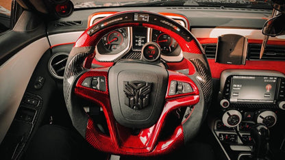 2014 - 15 Camaro Custom Carbon Fiber LED Steering Wheel (Complete/Heated) | Next-Gen Carbon