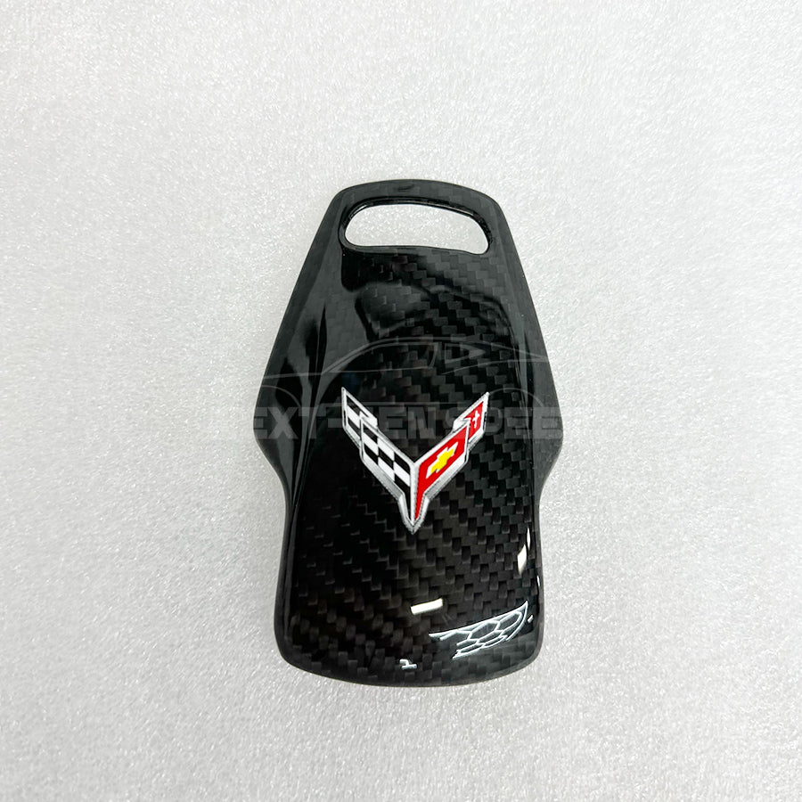 C8 Corvette Carbon Fiber Mode Selector Cover (With/Without Logo) | Black / Red / Blue Carbon