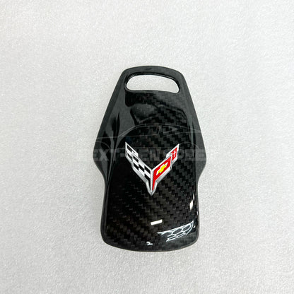 C8 Corvette Carbon Fiber Mode Selector Cover (With/Without Logo) | Black / Red / Blue Carbon