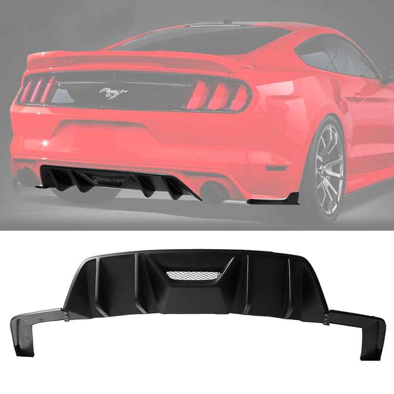 2015 - 17 Mustang HN Style Matte Black  Rear Diffuser
