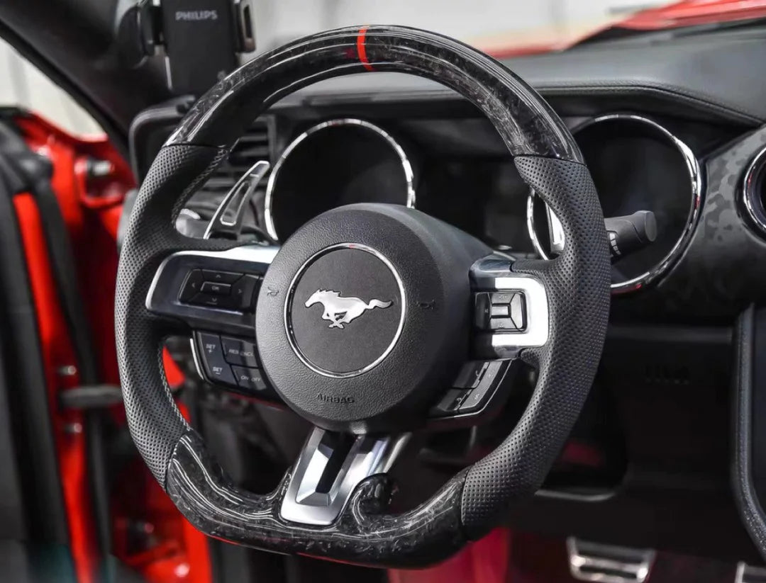 2015-24 Ford Mustang Carbon Fiber Custom Steering Wheel (Complete) | GT/Ecoboost/GT350/GT500 Mach 1