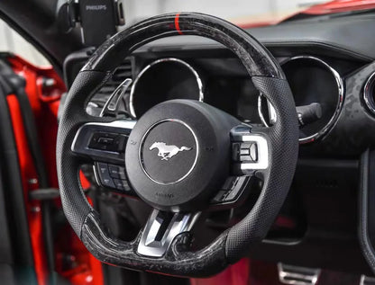 2015-24 Ford Mustang Carbon Fiber Custom Steering Wheel (Complete) | GT/Ecoboost/GT350/GT500 Mach 1