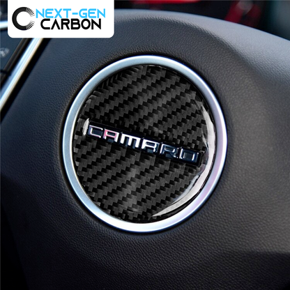 2016 - 24 Camaro Carbon Fiber Center Steering Wheel Cover | Next-Gen Carbon