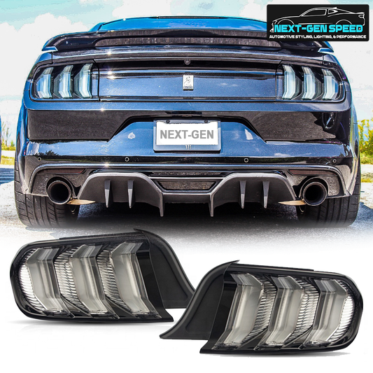 2015 - 23 Mustang Clear Euro LED Sequential Tail Lights