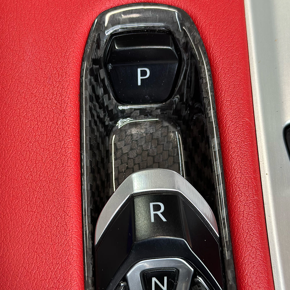 C8 Corvette Real Carbon Fiber Transmission Control Outer Trim Cover | Black/Red/Blue Carbon