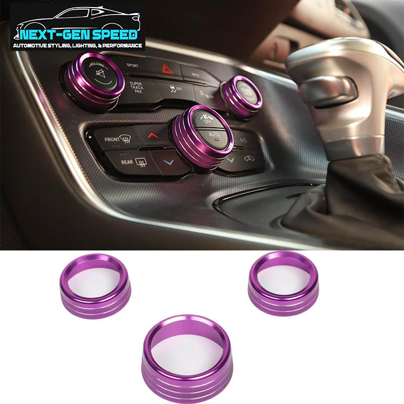 2015 - 24 Dodge Challenger/Charger Colored Aluminum Radio/Climate Control Knobs