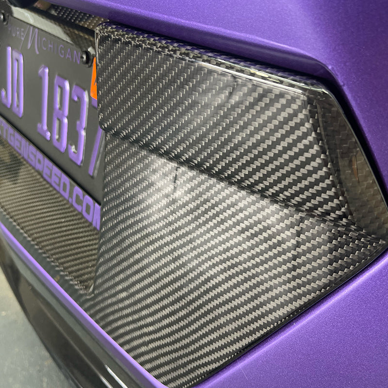 C8 Corvette Carbon Fiber Rear License Plate Backing Insert Cover | Stingray / Z06 / E-Ray