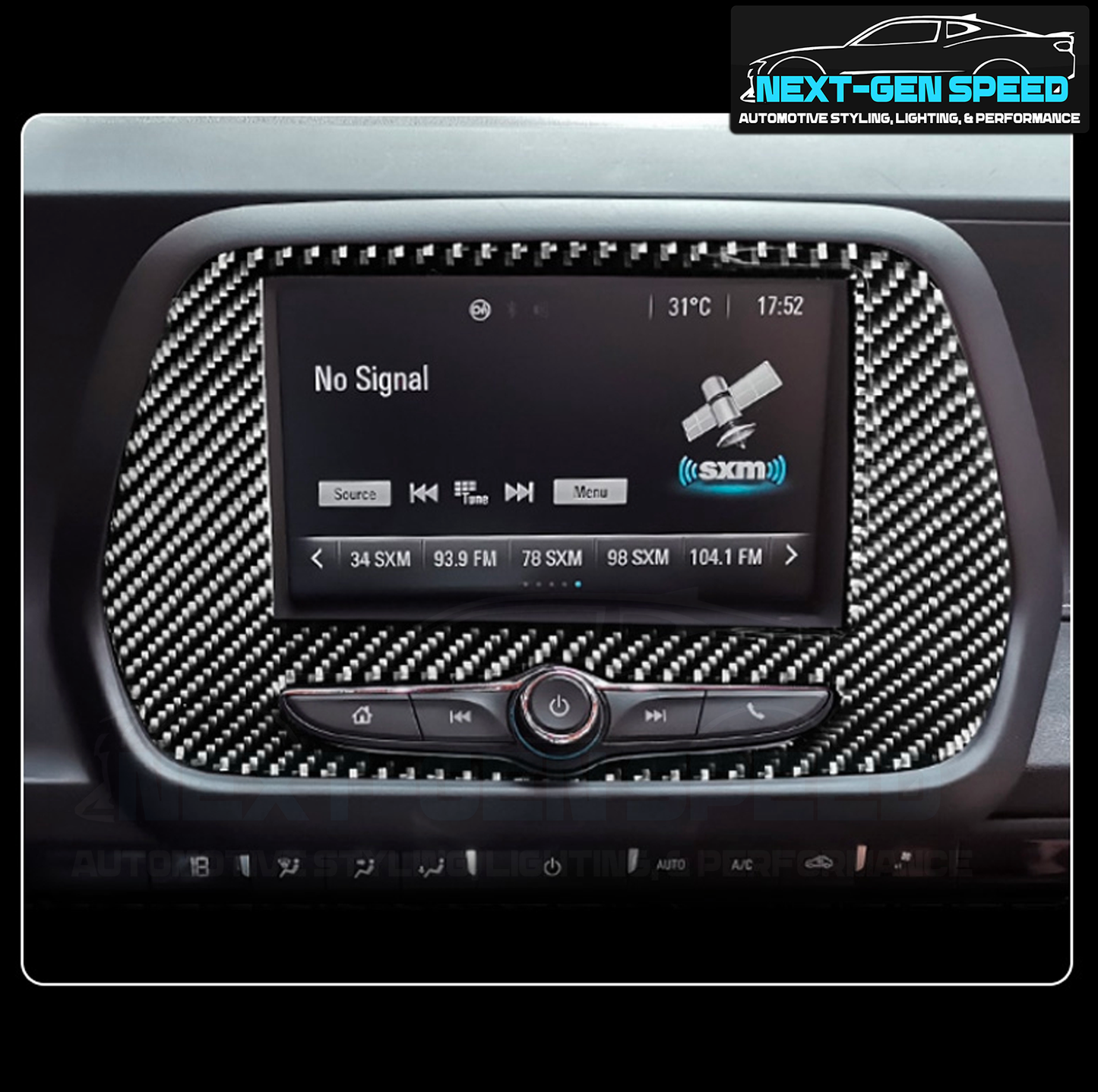 2016 - 24 Camaro Real Carbon Fiber 7" Radio Trim Cover