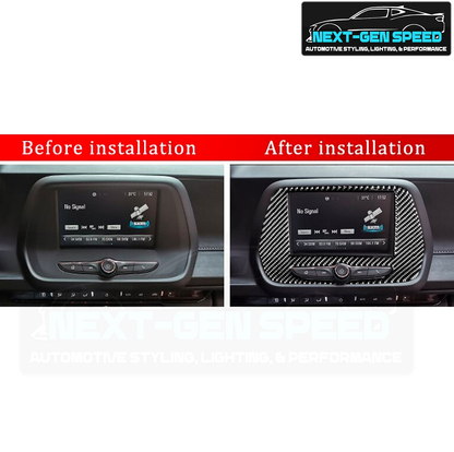 2016 - 24 Camaro Real Carbon Fiber 7" Radio Trim Cover