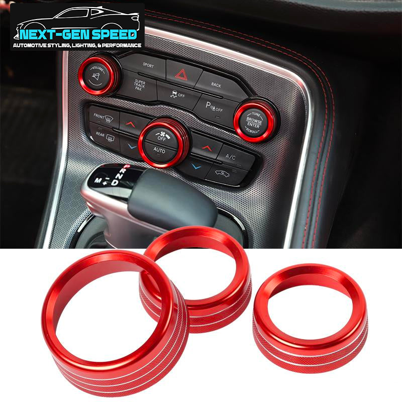 2015 - 24 Dodge Challenger/Charger Colored Aluminum Radio/Climate Control Knobs