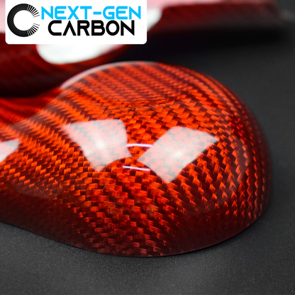 2010 - 15 Camaro Red Carbon Fiber Shifter Knob Handle Cover | Next-Gen Carbon