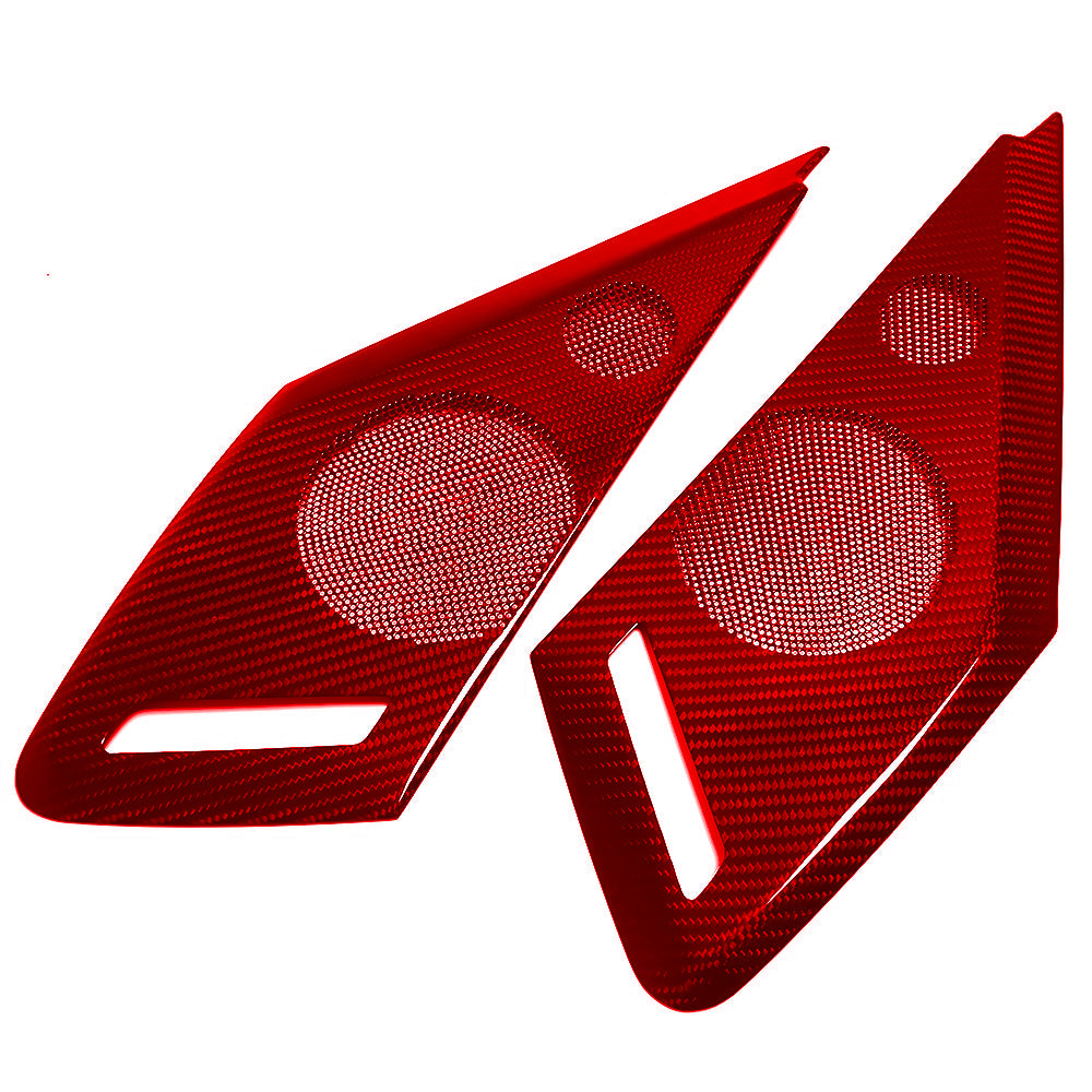 C8 Corvette Carbon Fiber Interior Door Speaker Covers (Black / Red / Blue)