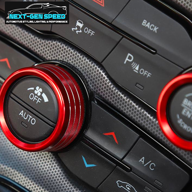 2015 - 24 Dodge Challenger/Charger Colored Aluminum Radio/Climate Control Knobs