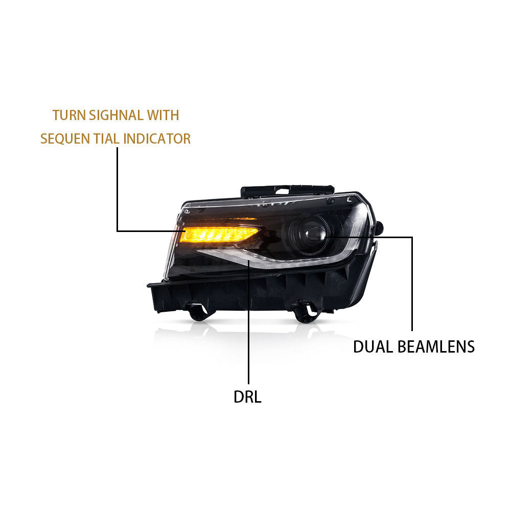 2014 - 15 Camaro Prebuilt Color Changing RGB 6th Gen Style Headlights