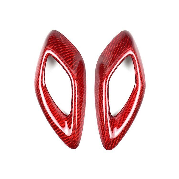 2016 - 24 Camaro Carbon Fiber Interior Door Handle Chrome Delete Covers | Black / Red Carbon