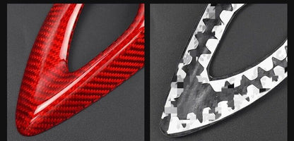 2016 - 24 Camaro Carbon Fiber Interior Door Handle Chrome Delete Covers | Black / Red Carbon