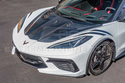 C8 Corvette GT3 R Carbon Fiber Side Vented Extractor Front Hood - Stingray / Z06 | EOS