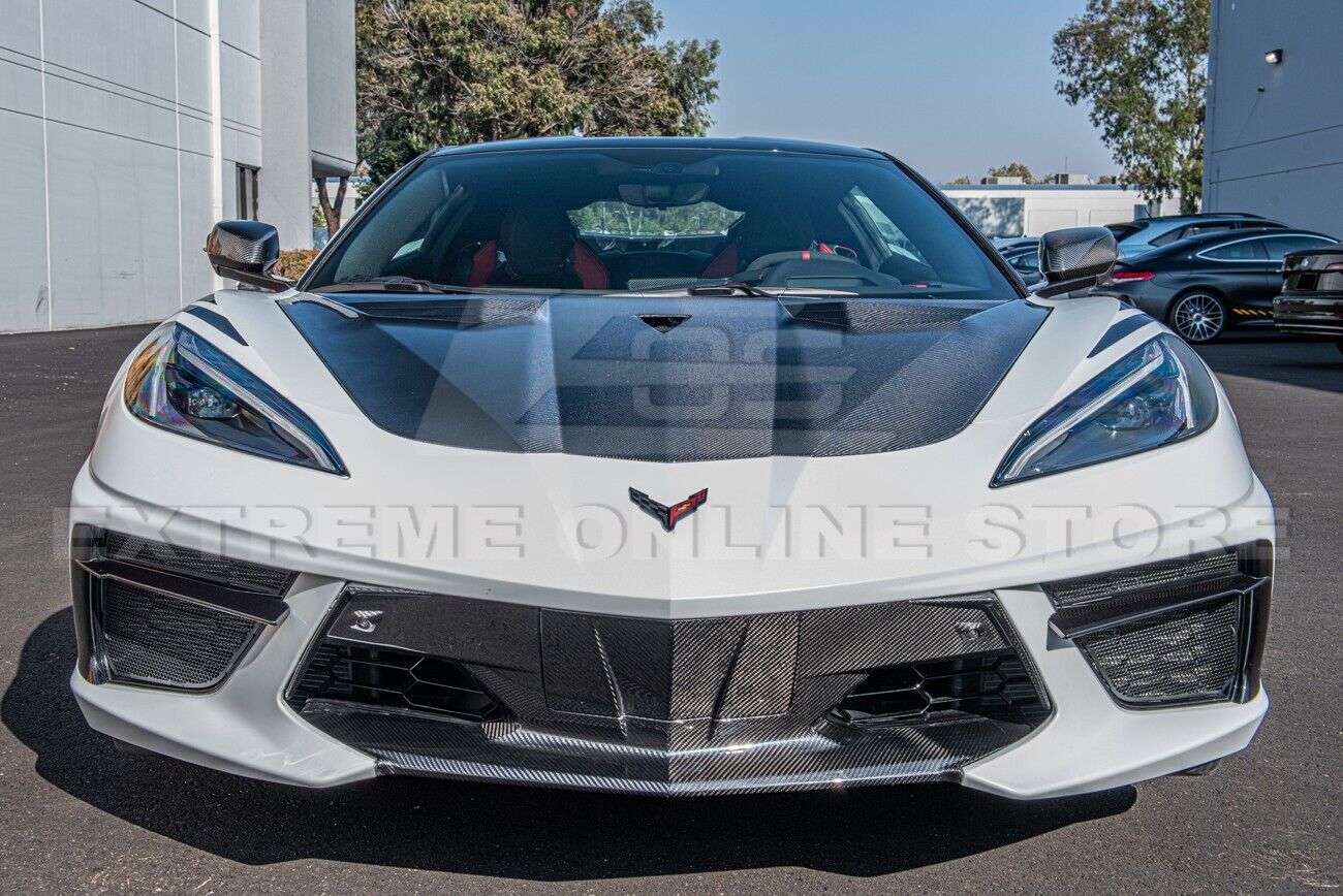 C8 Corvette GT3 R Carbon Fiber Side Vented Extractor Front Hood - Stingray / Z06 | EOS