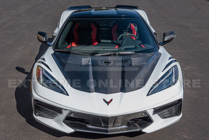 C8 Corvette GT3 R Carbon Fiber Side Vented Extractor Front Hood - Stingray / Z06 | EOS