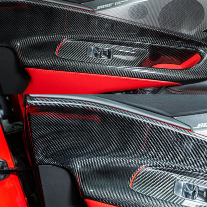 C8 Corvette Carbon Fiber Window Switch Frame Trim Covers | Next-Gen Carbon