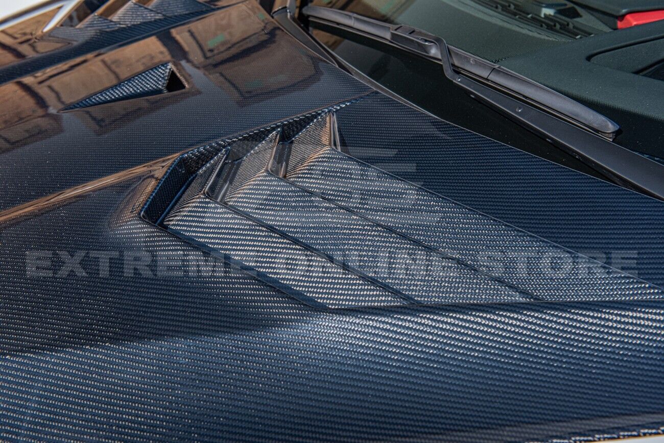 C8 Corvette GT3 R Carbon Fiber Side Vented Extractor Front Hood - Stingray / Z06 | EOS