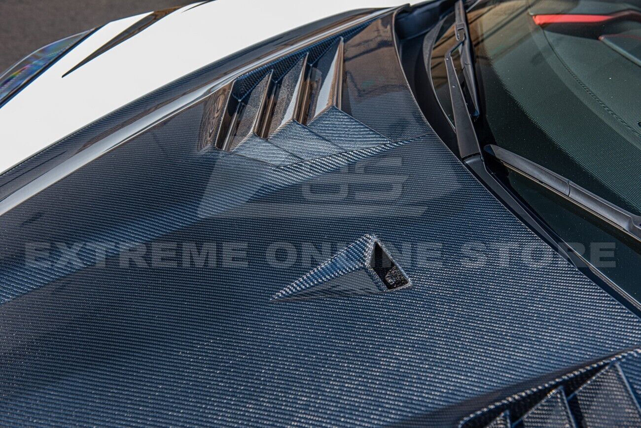 C8 Corvette GT3 R Carbon Fiber Side Vented Extractor Front Hood - Stingray / Z06 | EOS
