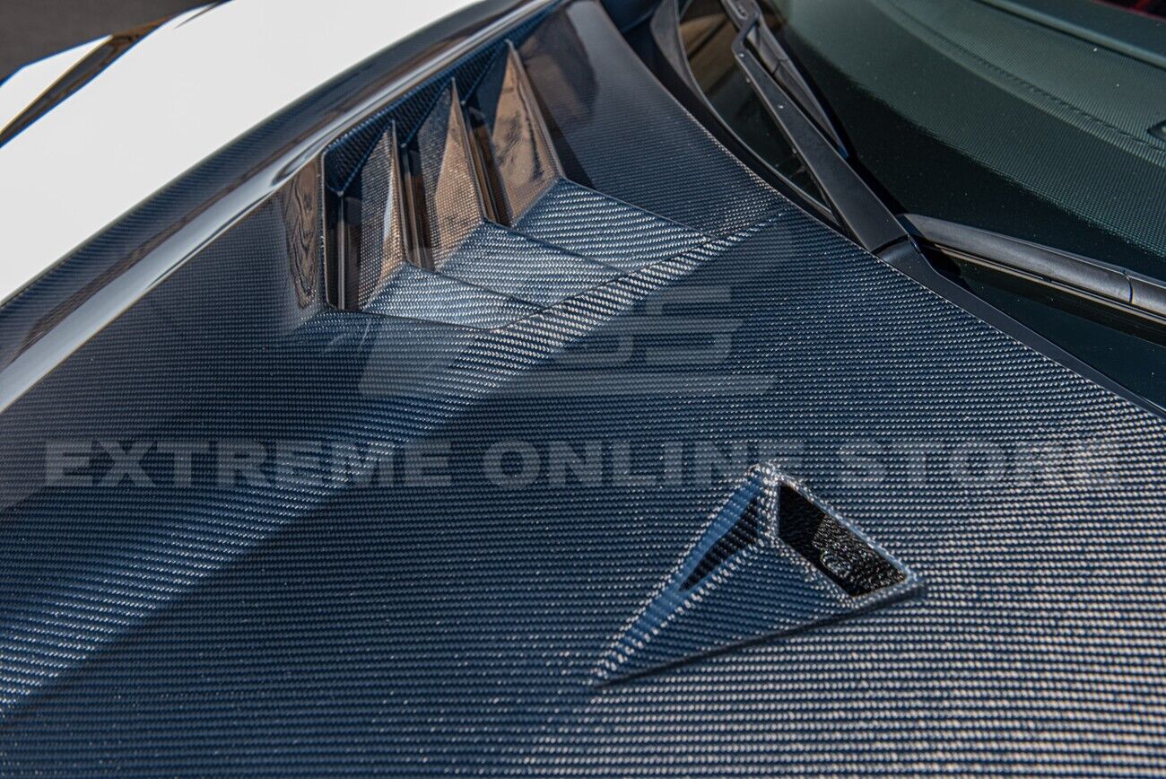 C8 Corvette GT3 R Carbon Fiber Side Vented Extractor Front Hood - Stingray / Z06 | EOS