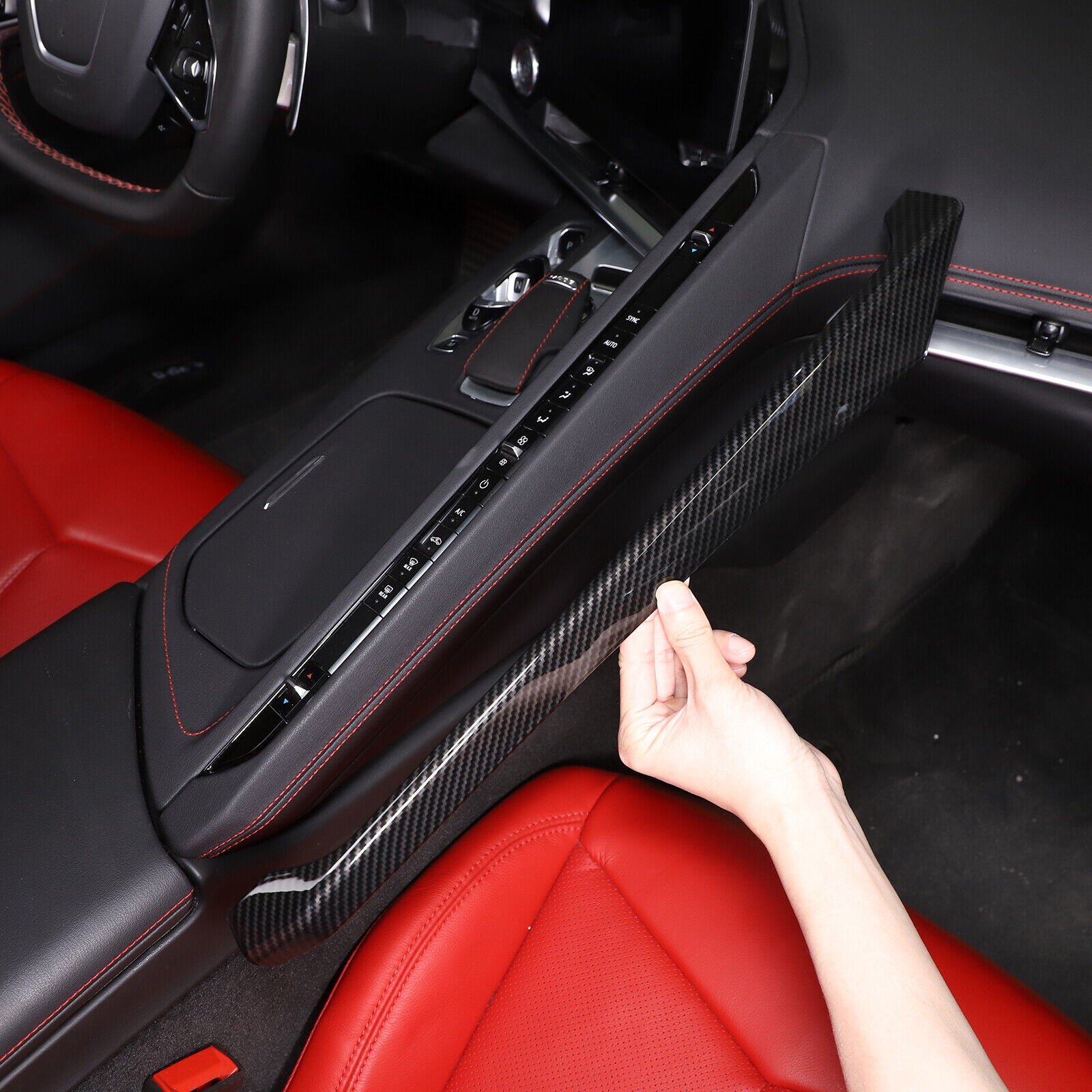 C8 Corvette Hydro-Carbon Fiber Climate Control Console Trim Cover | Next-Gen Speed