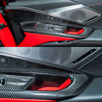 C8 Corvette Carbon Fiber Window Switch Frame Trim Covers | Next-Gen Carbon