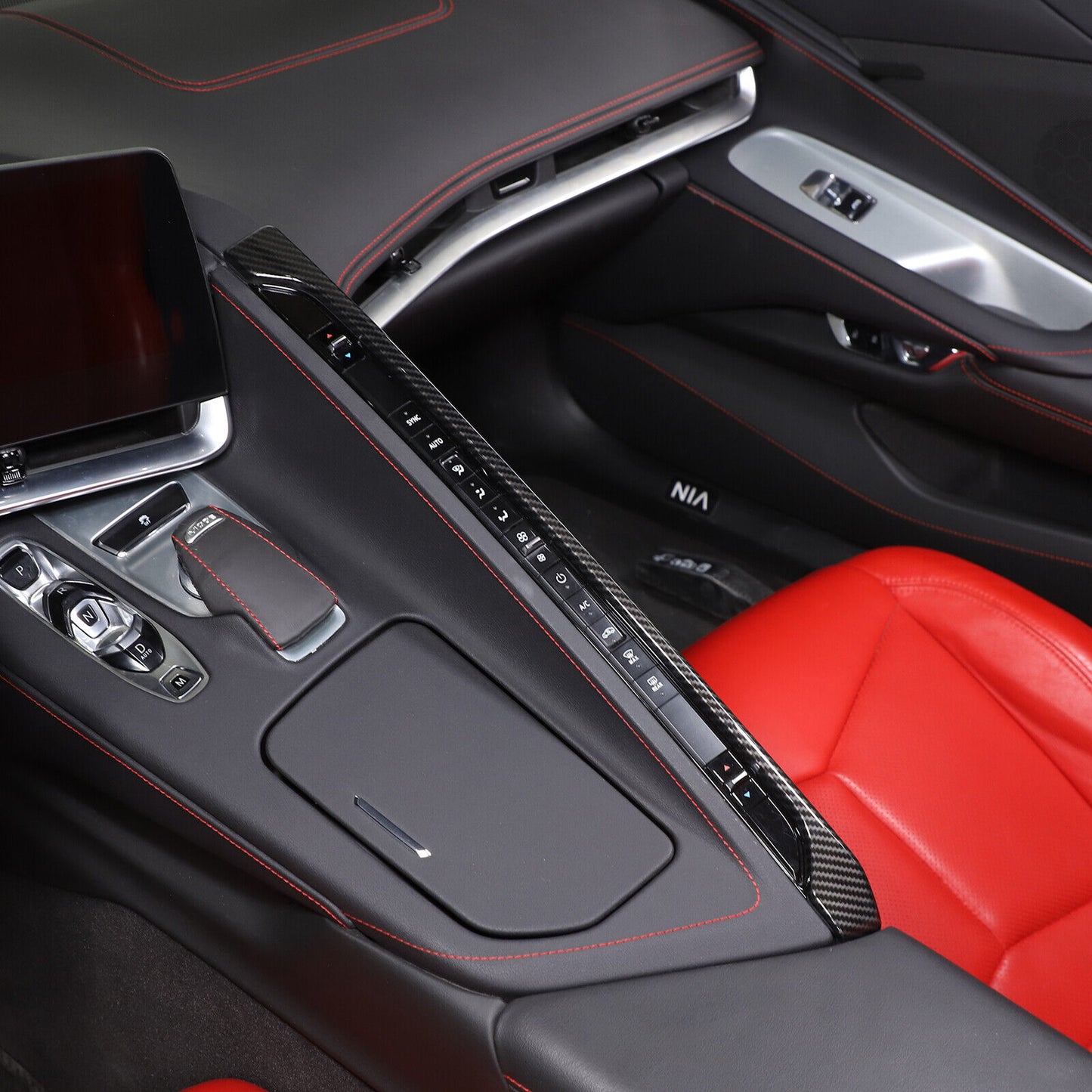C8 Corvette Hydro-Carbon Fiber Climate Control Console Trim Cover | Next-Gen Speed