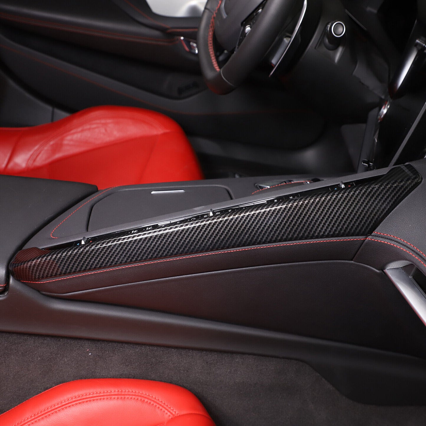 C8 Corvette Hydro-Carbon Fiber Climate Control Console Trim Cover | Next-Gen Speed