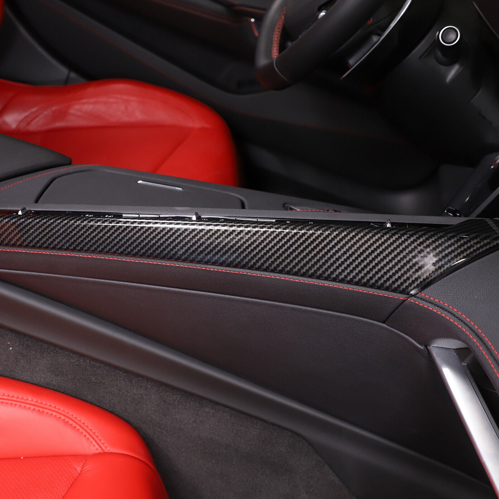 C8 Corvette Hydro-Carbon Fiber Climate Control Console Trim Cover | Next-Gen Speed