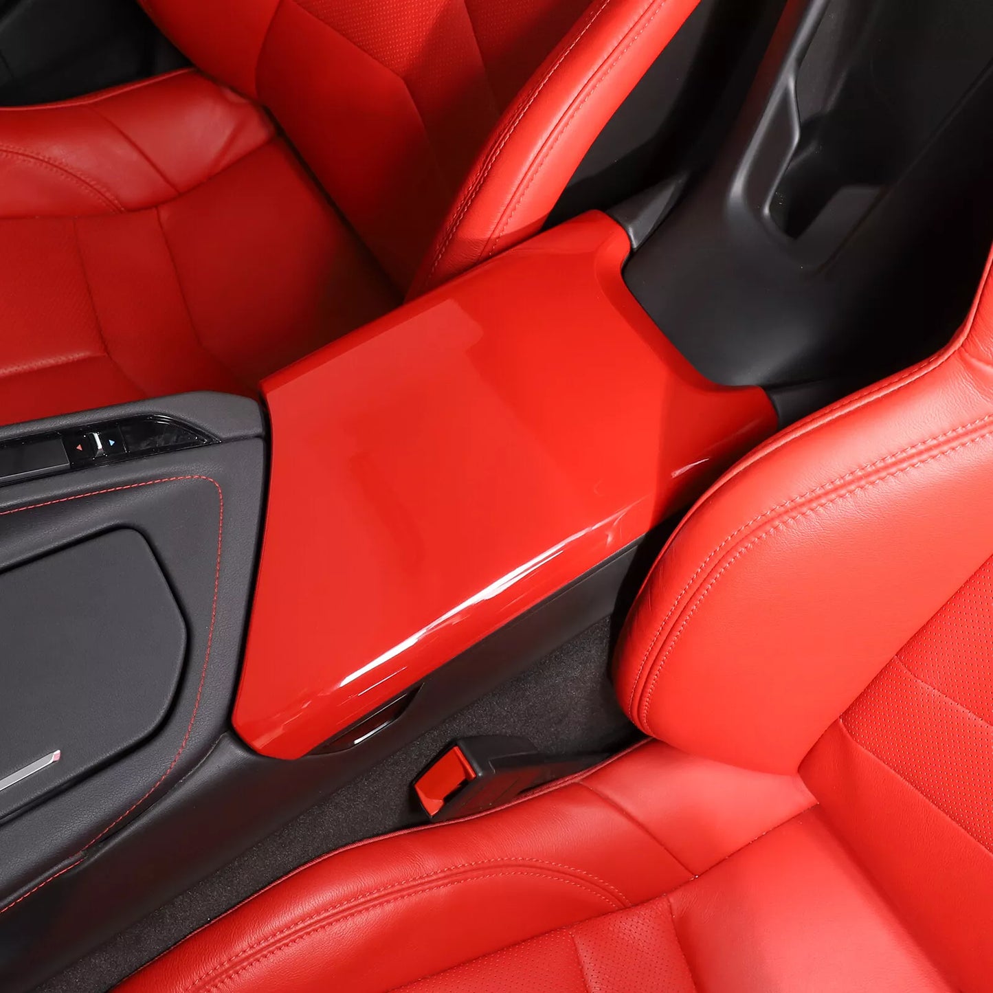 C8 Corvette Red Interior ABS Center Console Lid Cover