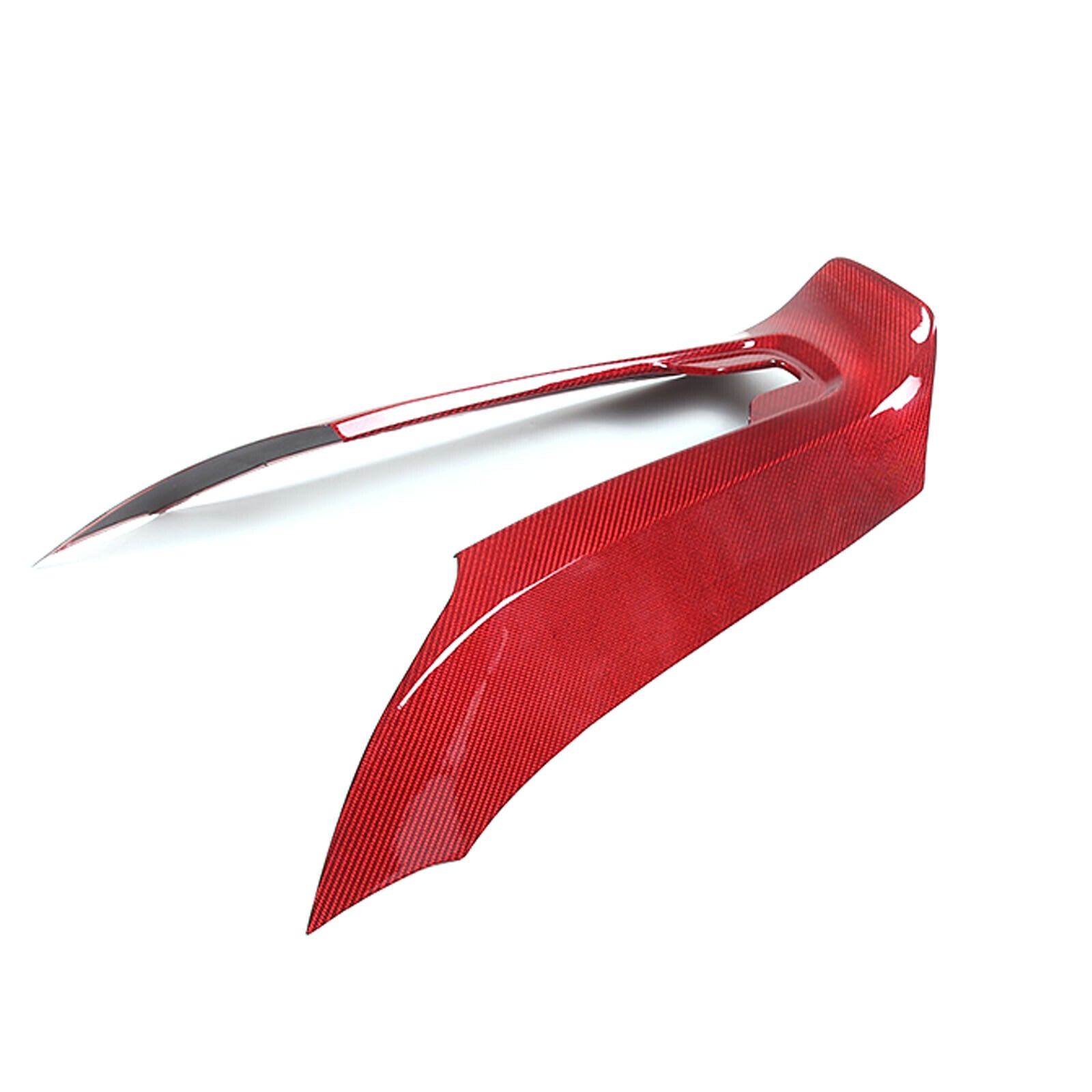 C8 Corvette Carbon Fiber Rear Waterfall Compartment Cover | Black / Red Carbon Fiber