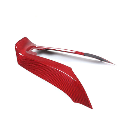 C8 Corvette Carbon Fiber Rear Waterfall Compartment Cover | Black / Red Carbon Fiber
