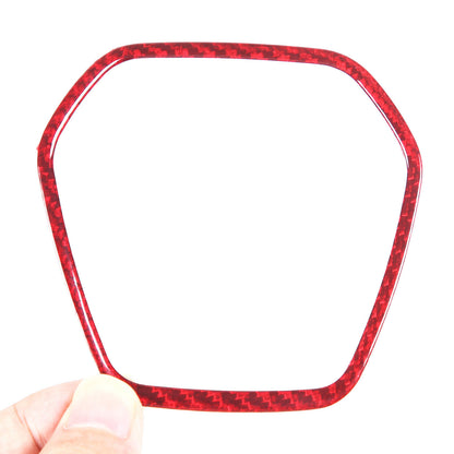 C8 Corvette Red Carbon Fiber Center Steering Wheel Chrome Trim Cover | Next-Gen Carbon