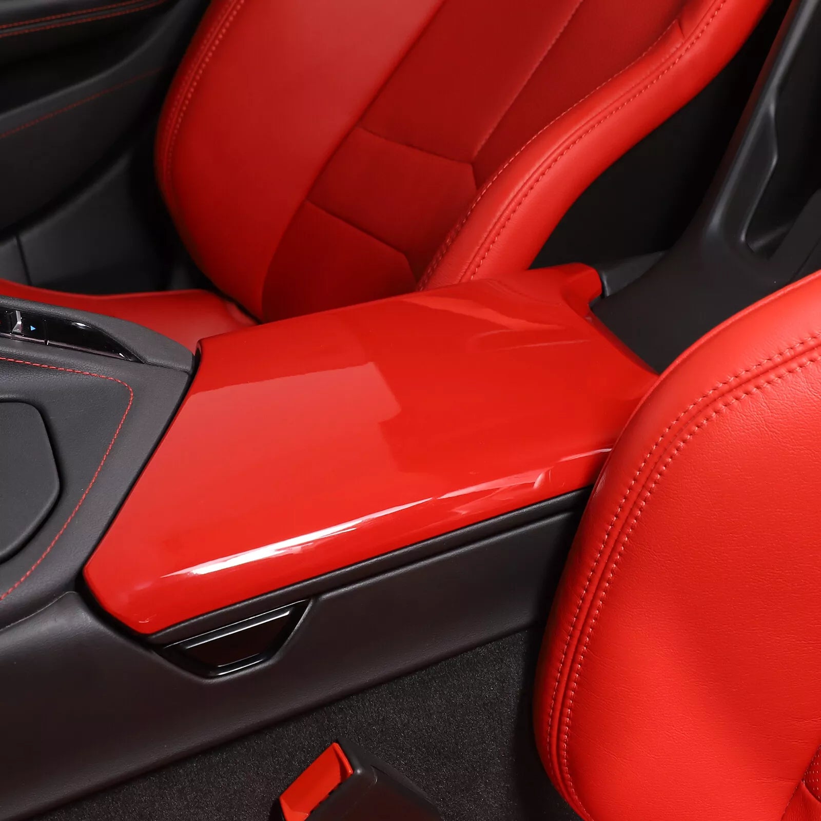 C8 Corvette Red Interior ABS Center Console Lid Cover