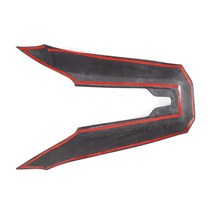 C8 Corvette Carbon Fiber Rear Waterfall Compartment Cover | Black / Red Carbon Fiber