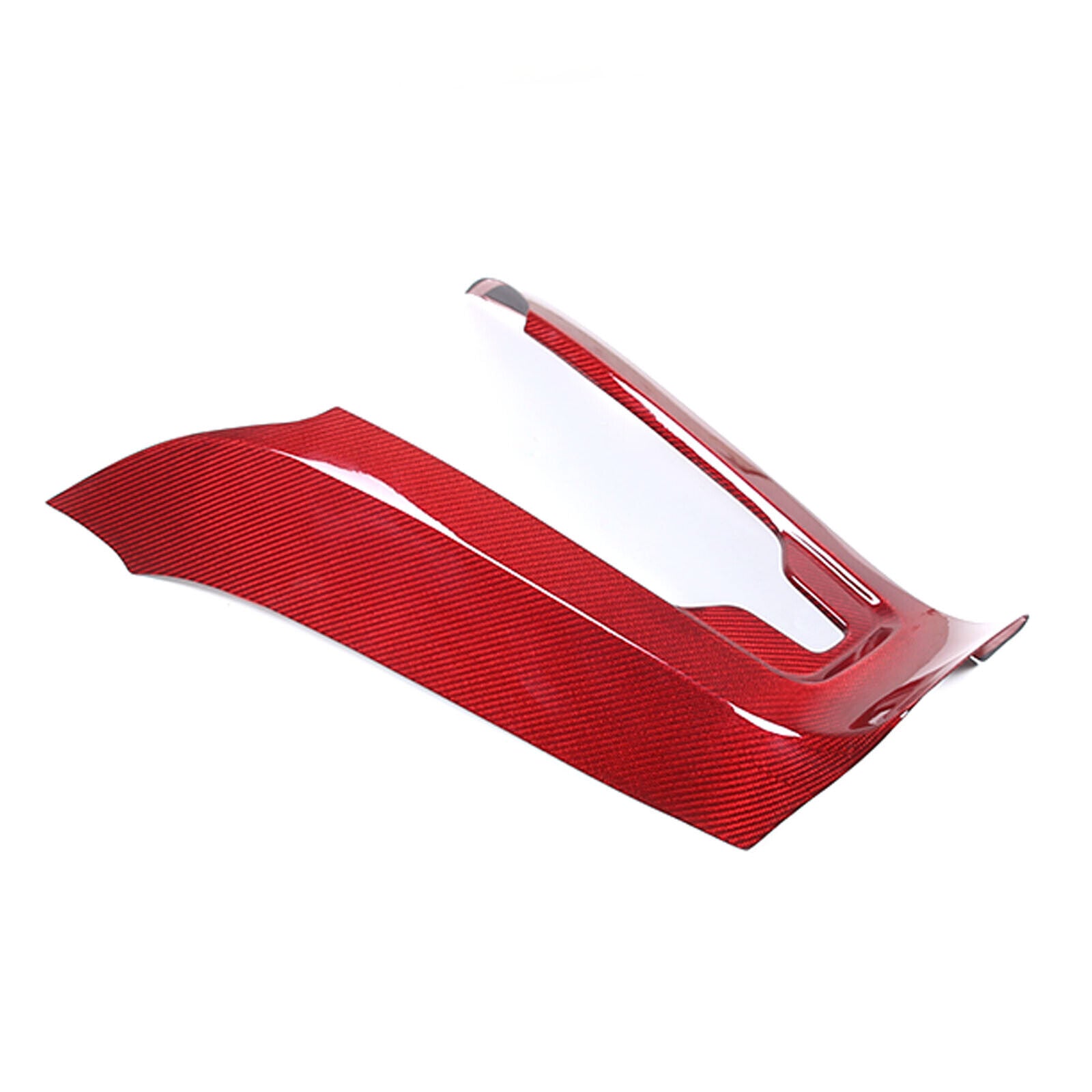 C8 Corvette Carbon Fiber Rear Waterfall Compartment Cover | Black / Red Carbon Fiber