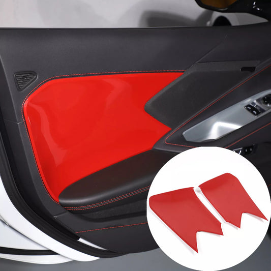 C8 Corvette Red Interior ABS Door Panel Insert Covers