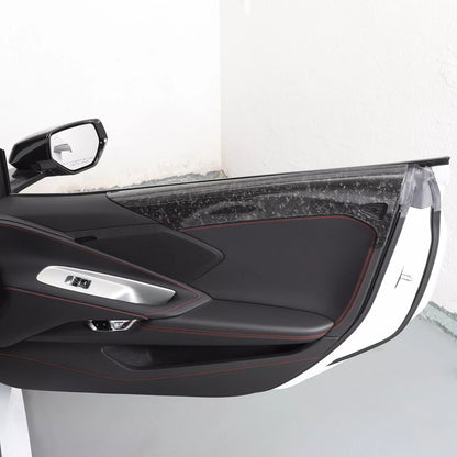 C8 Corvette Carbon Fiber Interior Inner Door Upper Covers | Next-Gen Carbon