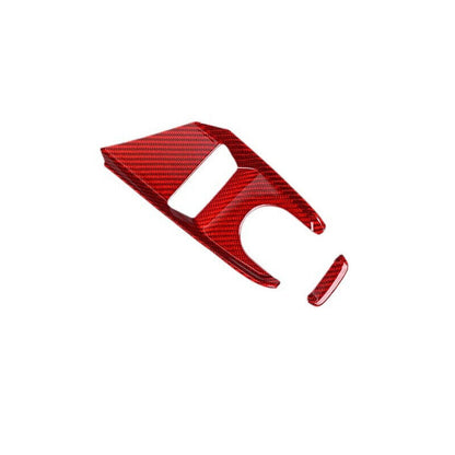 C8 Corvette Carbon Fiber Mode Selector Control Plate Cover | Black / Red Carbon